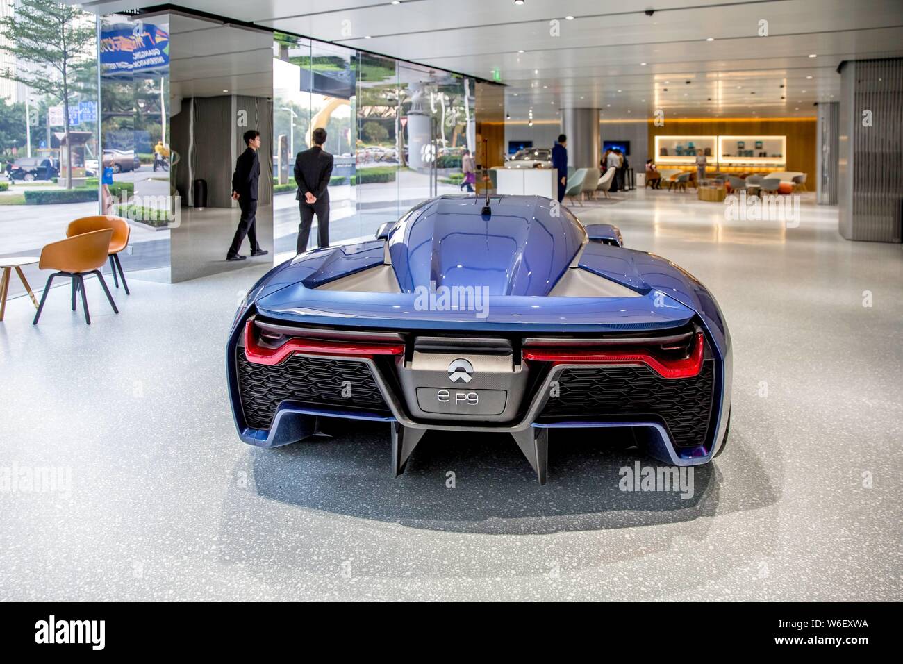 --FILE--A NextEV Nio EP9 electric supercar is on display at the fourth Nio's user center, NIO House, in Guangzhou city, south China's Guangdong provin Stock Photo