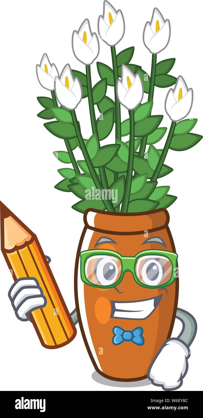 Student peace lily put into cartoon pot Stock Vector Image & Art - Alamy