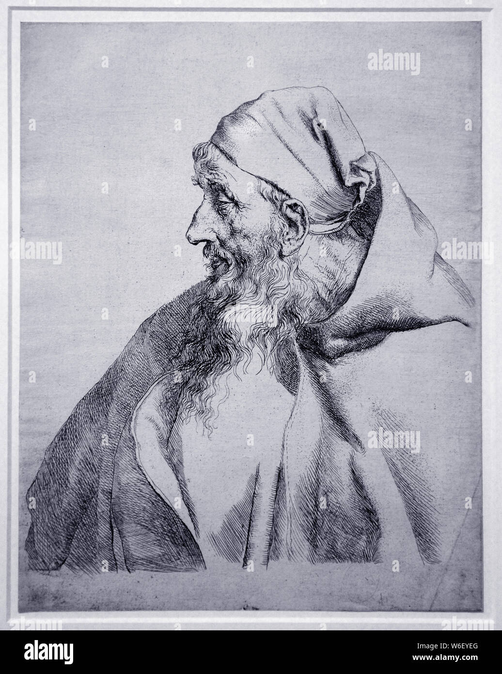 Bust of a Capuchin Monk 1630 etching by Jan Lievens (1607–1674) Dutch Golden Age painter who was associated with his close contemporary Rembrandt Stock Photo