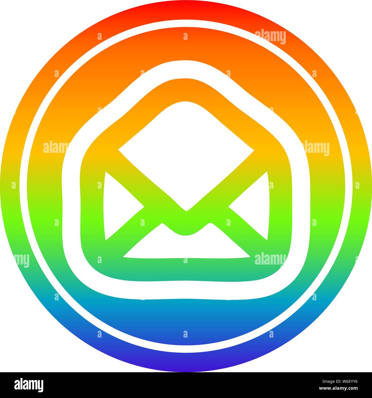 envelope letter circular icon with rainbow gradient finish Stock Vector ...