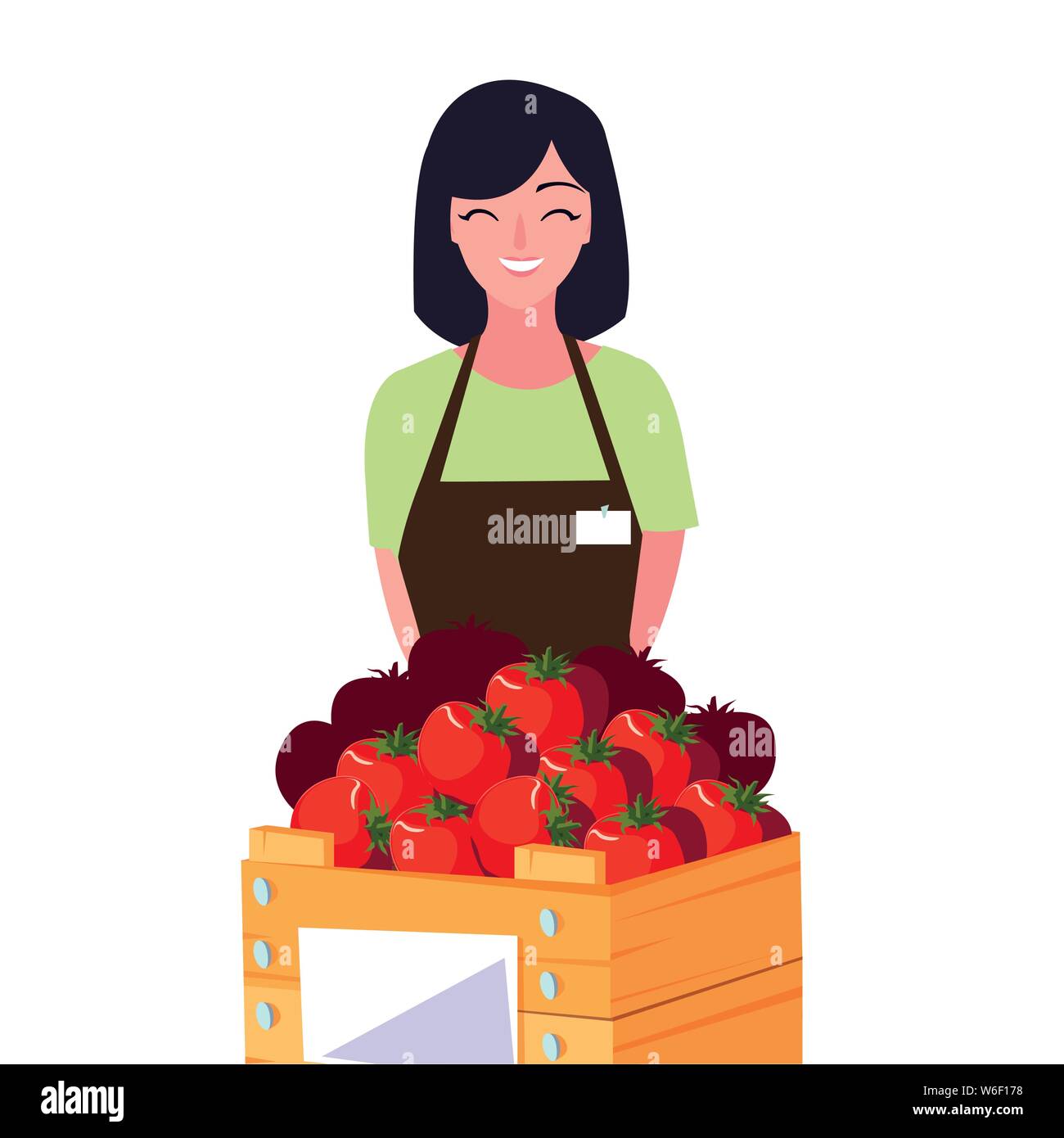 seller woman farm products harvest tomatoes vector illustration Stock  Vector Image & Art - Alamy