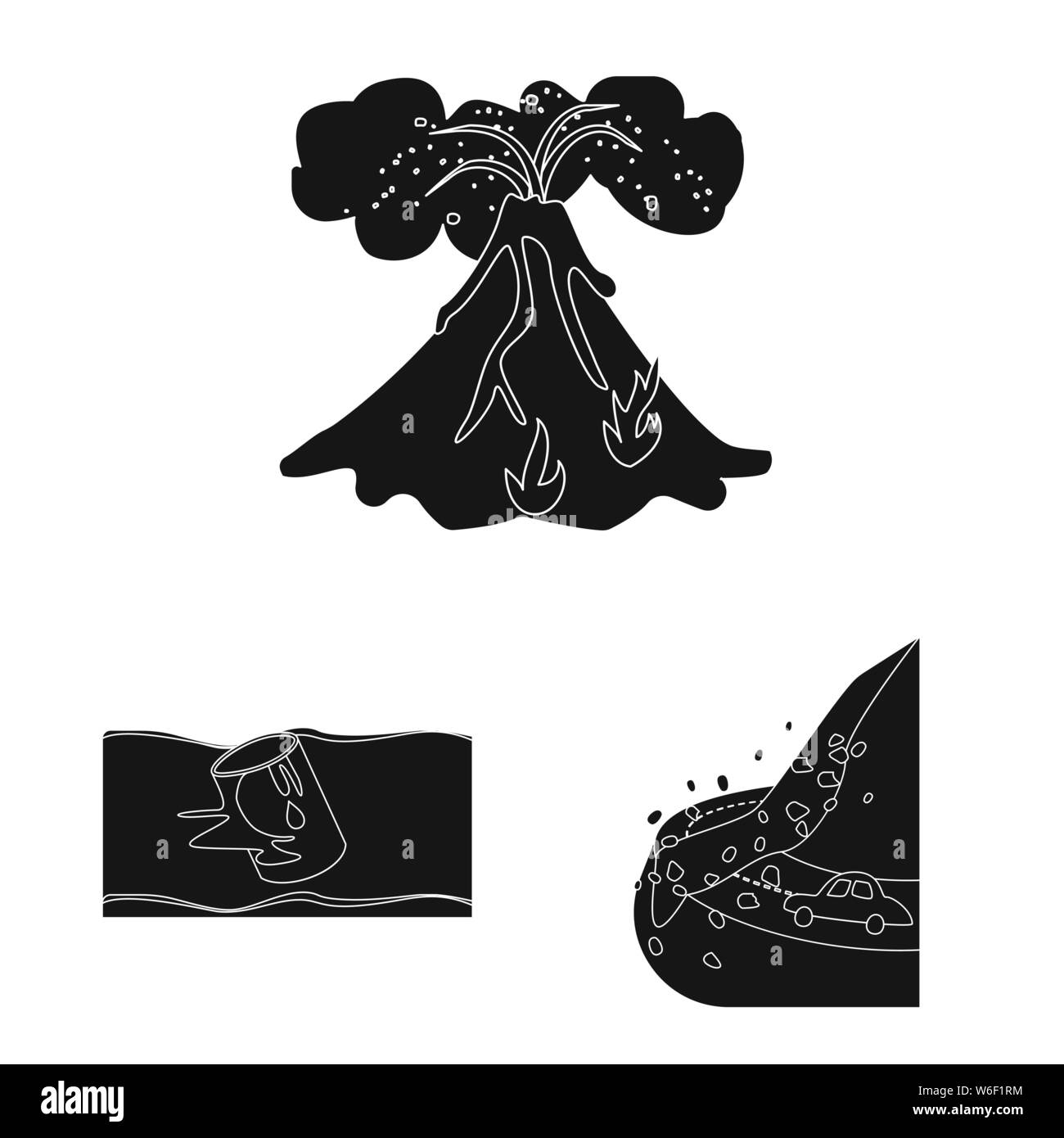 Vector illustration of calamity and crash icon. Set of calamity and