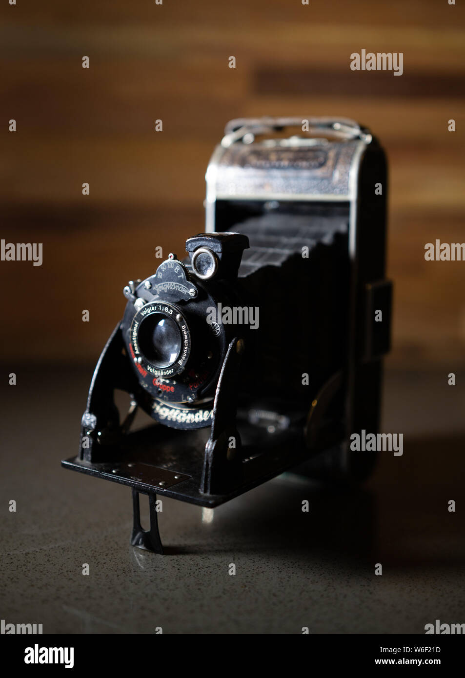 Vintage Folding Camera Stock Photo