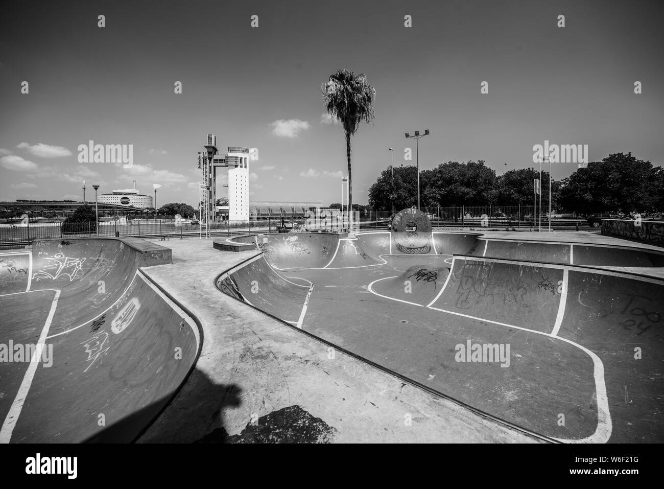 Plaza de Armas skatepark, Seville, Spain Stock Photo