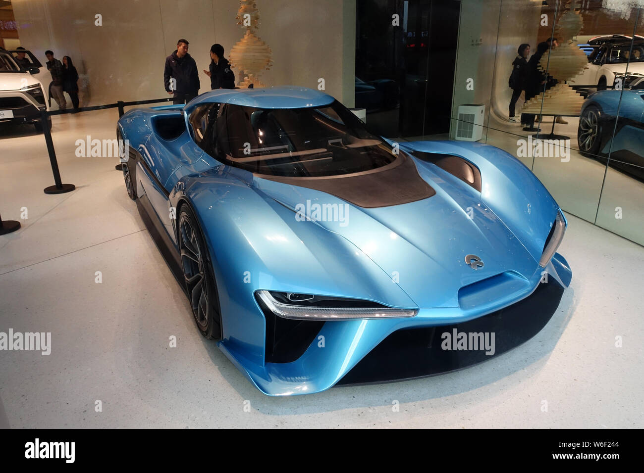 --FILE--A NextEV Nio EP9 electric supercar is on display at the NIO House in Shanghai, China, 16 January 2018.   Nio, a homegrown electric car startup Stock Photo
