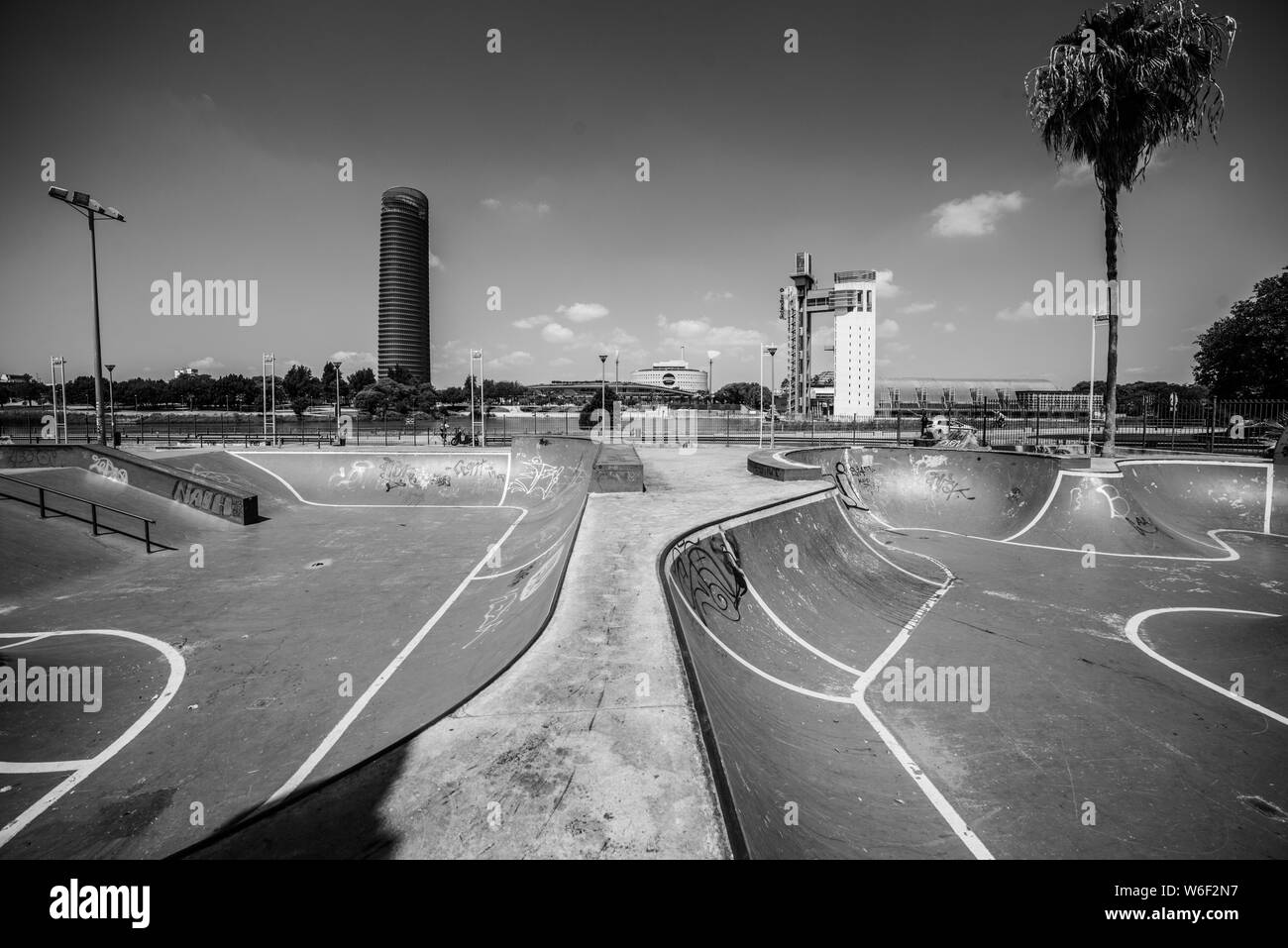 Plaza de Armas skatepark, Seville, Spain Stock Photo