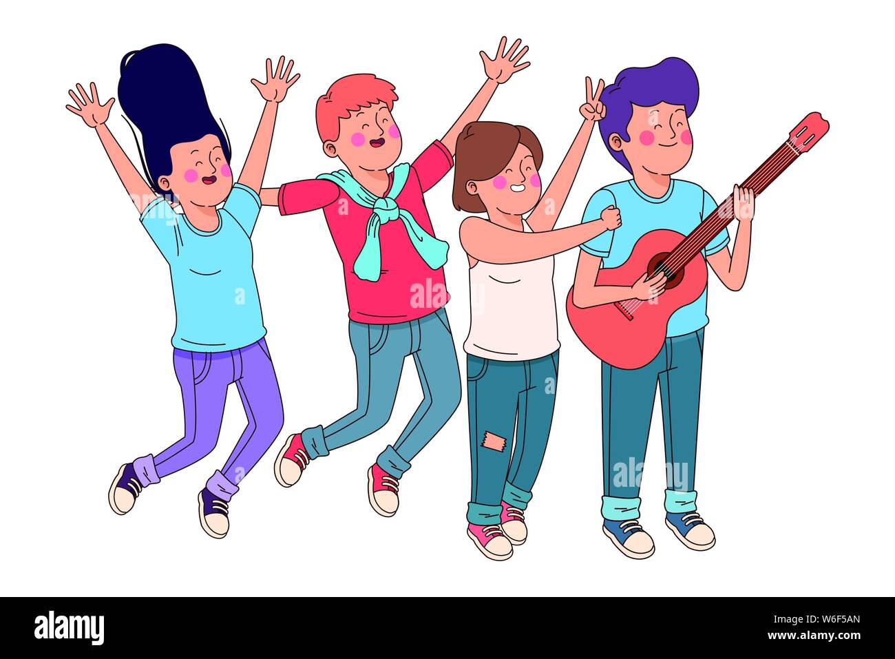 Teenagers friends smiling and having fun Stock Vector Image & Art - Alamy