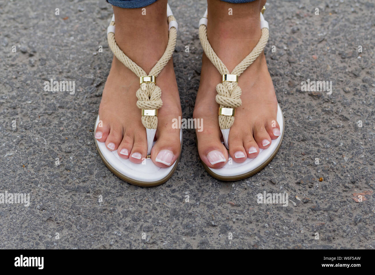 Beautiful Feet Sandals High Resolution Stock Photography and Images - Alamy