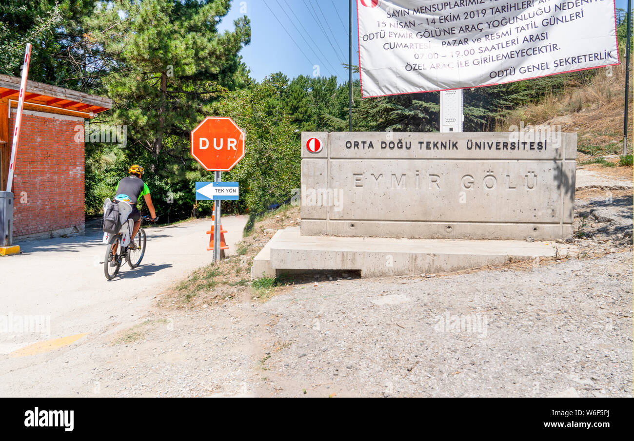 Ankara / Turkiye - July 28 2019: The entrance door of Lake Eymir Stock Photo