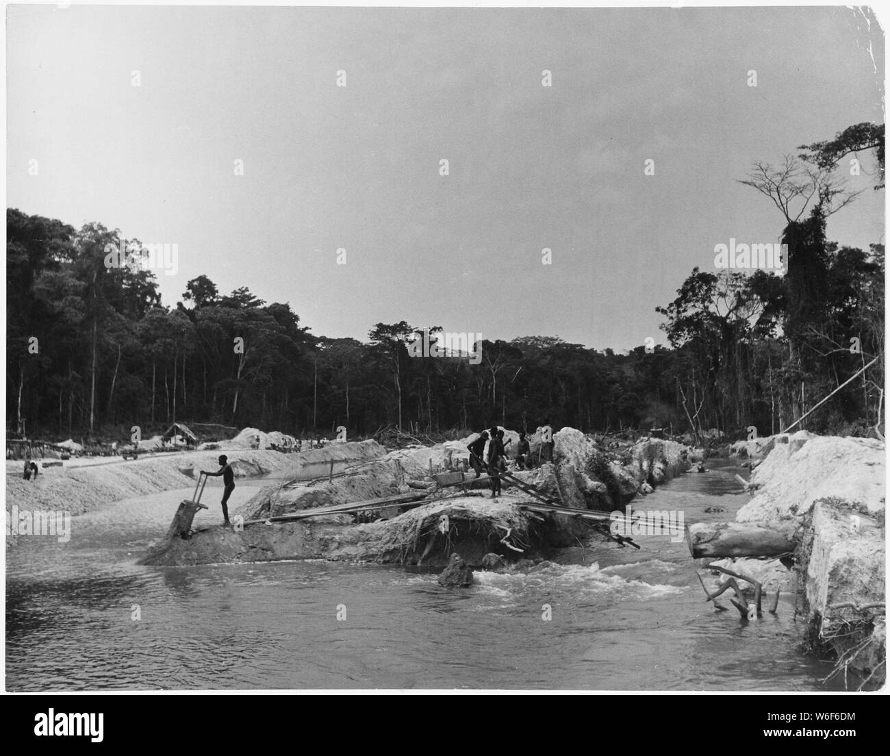 Africa. Ivory Coast. General view of the paper mill, showing in the background the lagoon which leads to the port of Abidjan Stock Photo