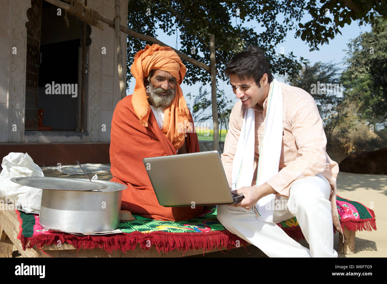 Indian rural old man sitting hi-res stock photography and images - Alamy