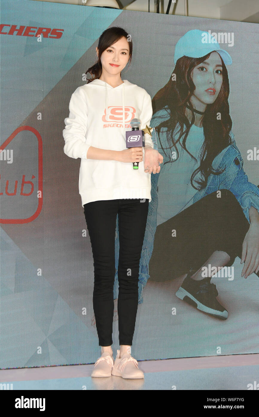 Chinese actress Tiffany Tang or Tang Yan attends a promotional event