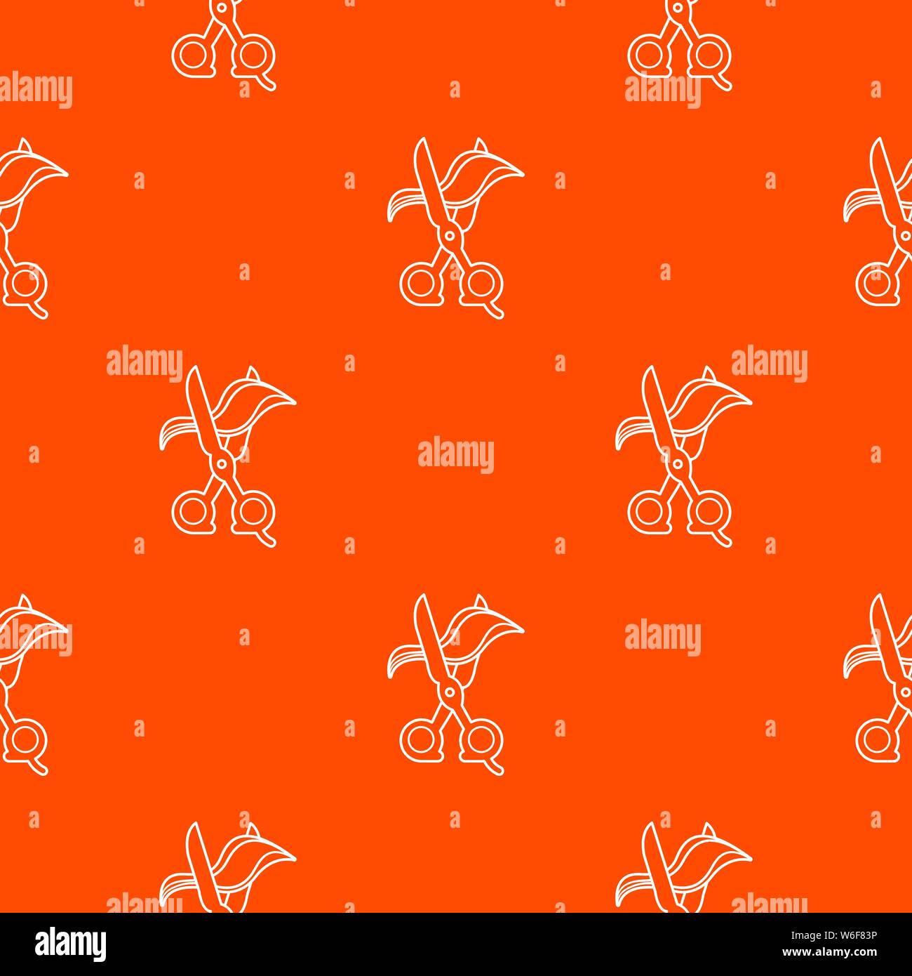 Haircut pattern vector orange Stock Vector