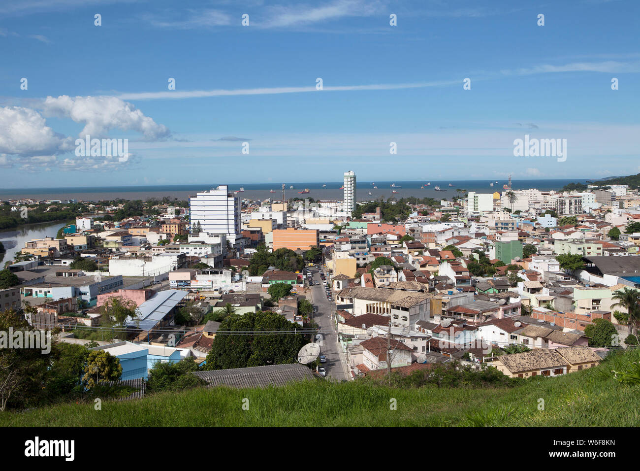 View of Macaé. Macaé has a great economic importance. Especially after the largest Brazilian oil field was found there Stock Photo