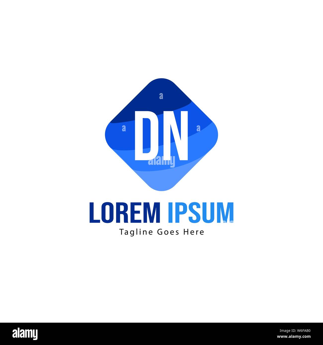 Initial DN logo template with modern frame. Minimalist DN letter logo vector illustration design Stock Vector