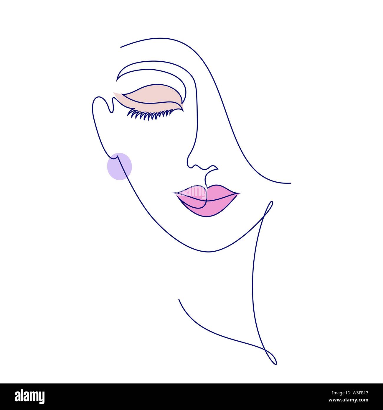 One line drawing eye hi-res stock photography and images - Alamy
