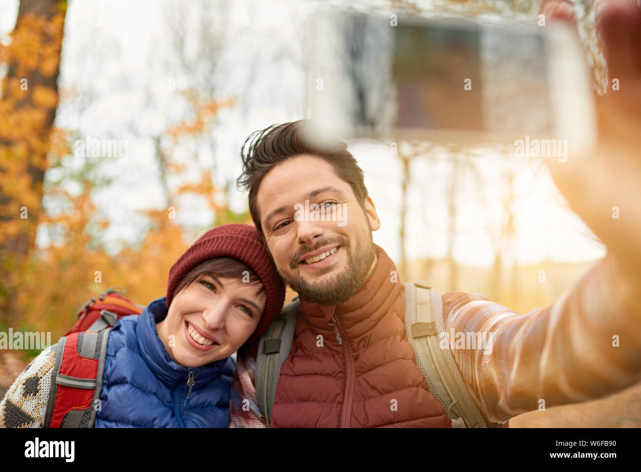 Happy couple taking selfies hi-res stock photography and images - Alamy