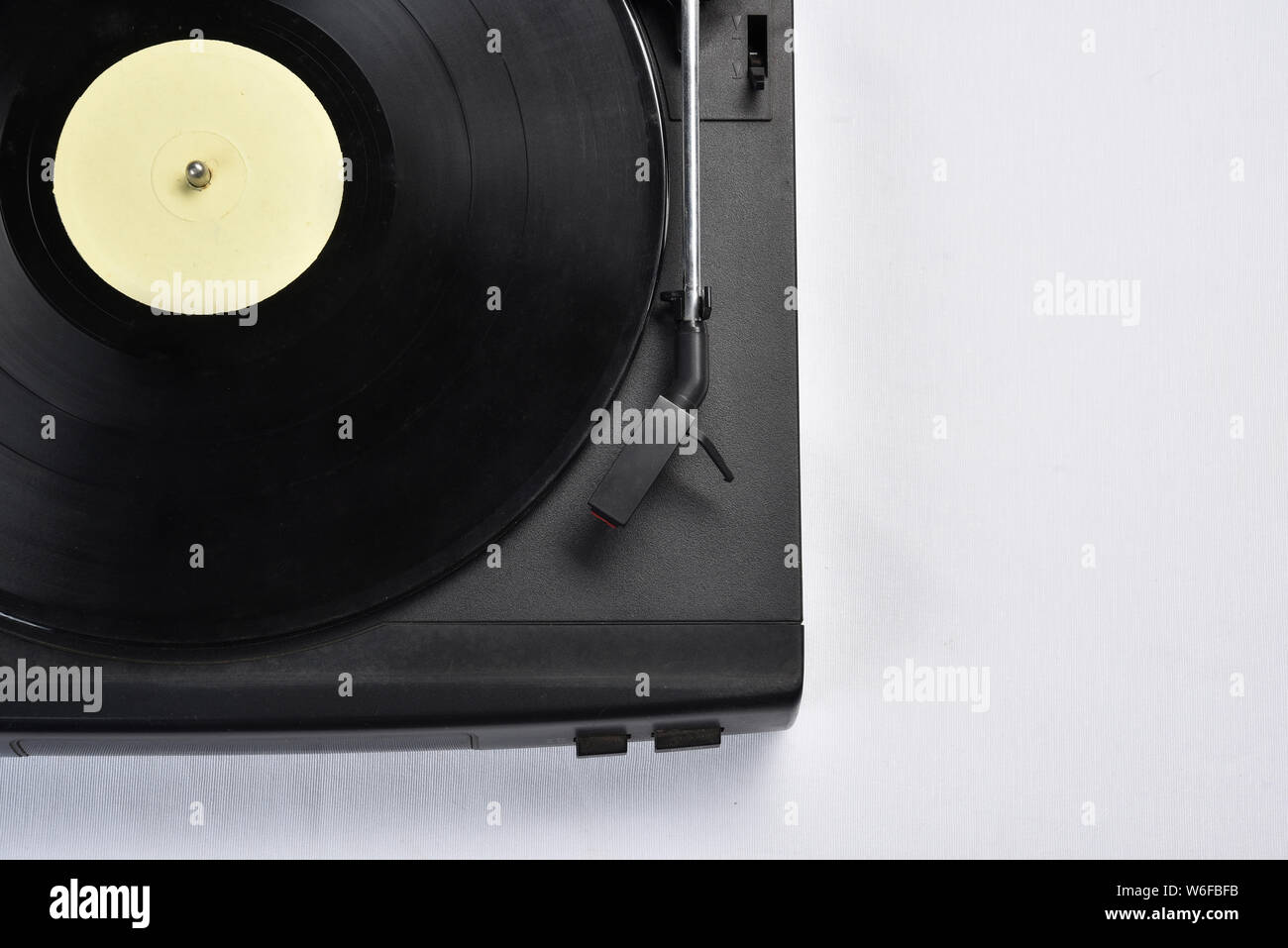 old vinyl record player on white background Stock Photo - Alamy