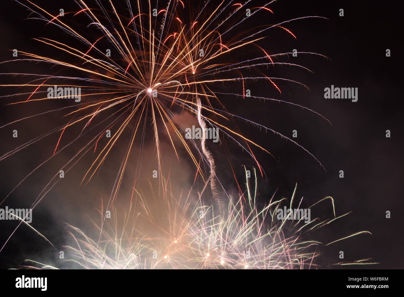 Christmas Eve fireworks Stock Photo Alamy