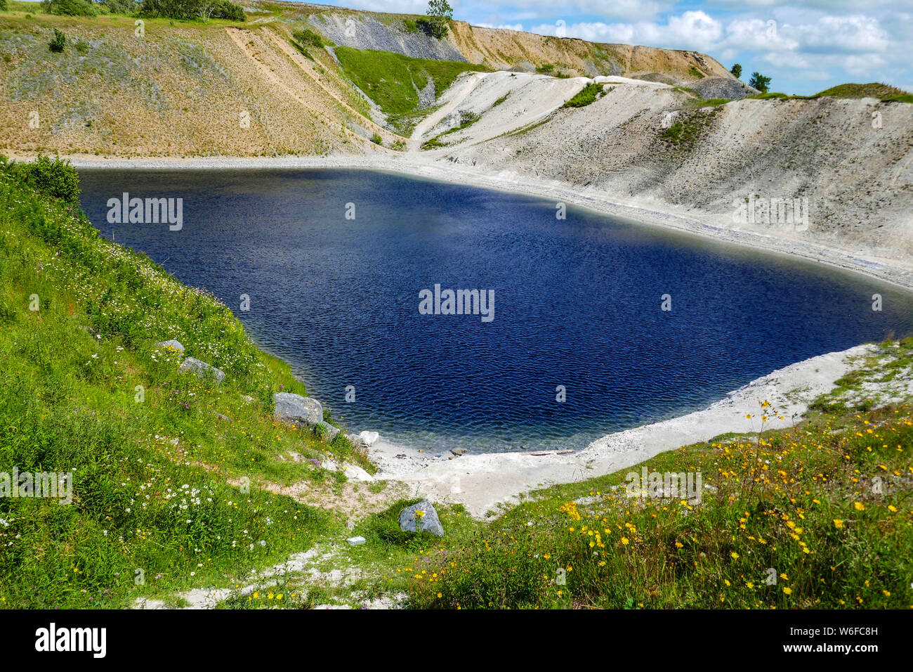 Blue Lagoon pool in old quarry, Harpur Hill, near Buxton, Derbyshire