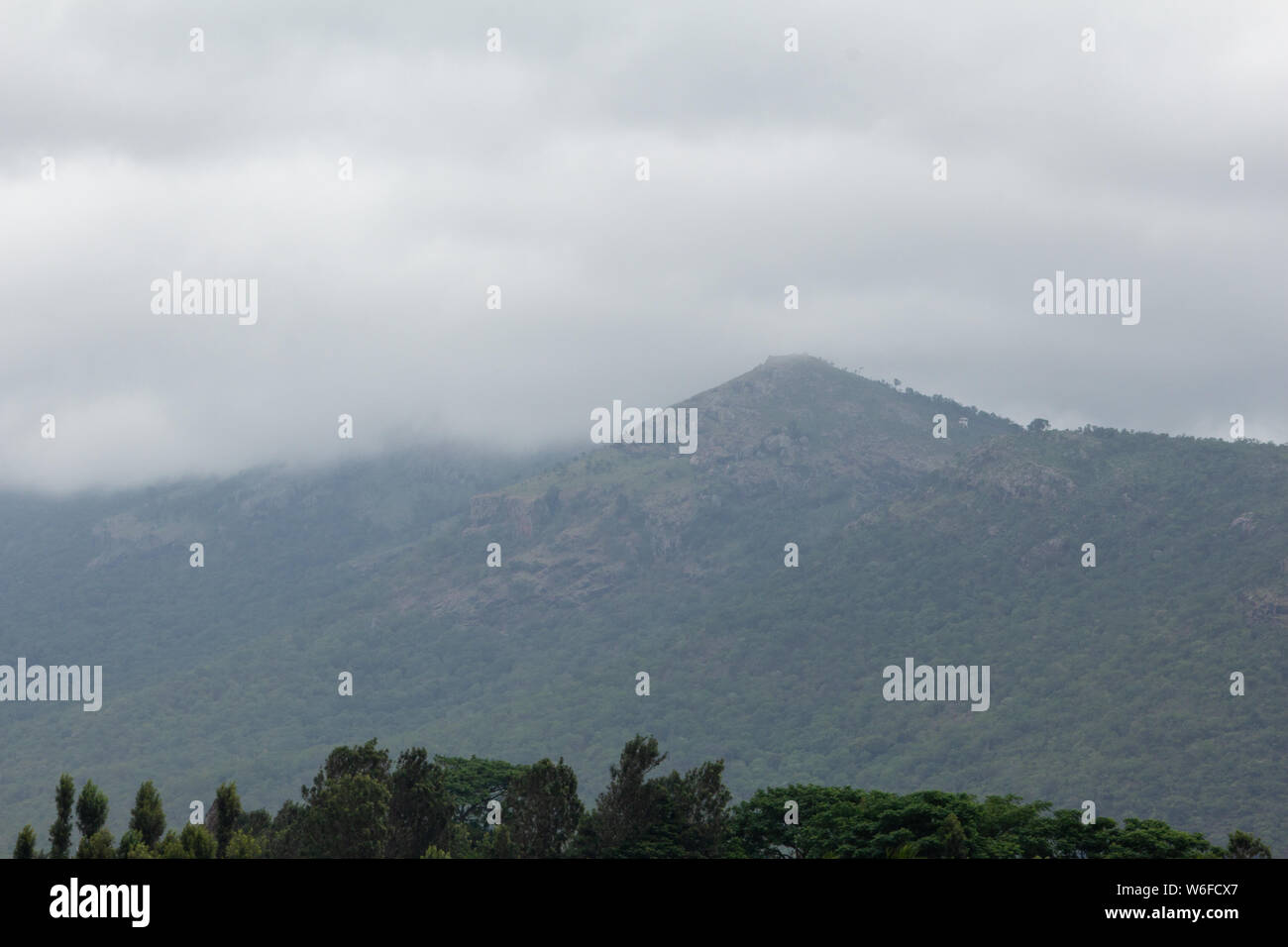 Beautiful view of the mountain range of Talamal Reserve Forest, Hasanur, Tamil Nadu - Karnataka State border, India Stock Photo