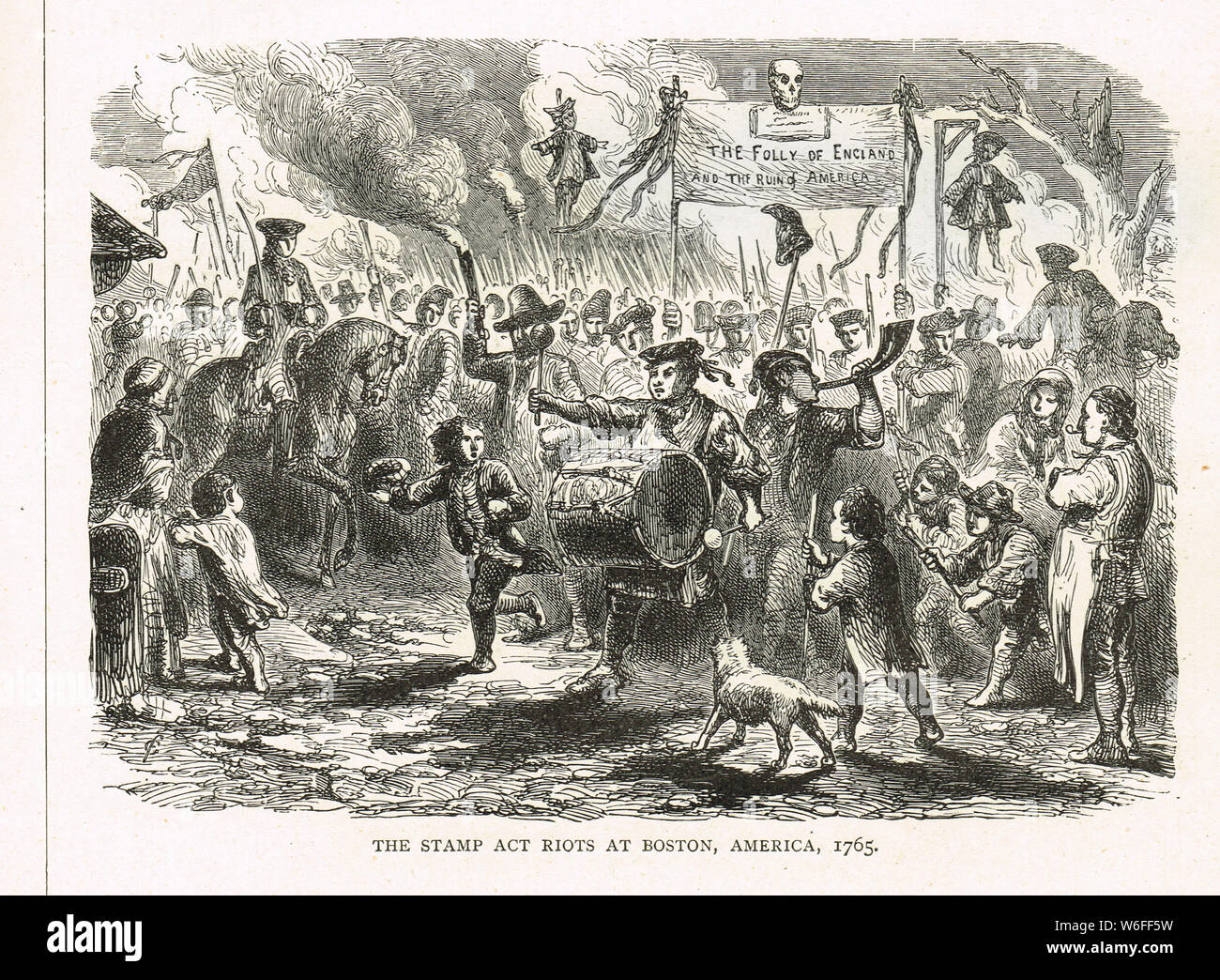 Stamp Act riots, Boston,1765 Stock Photo