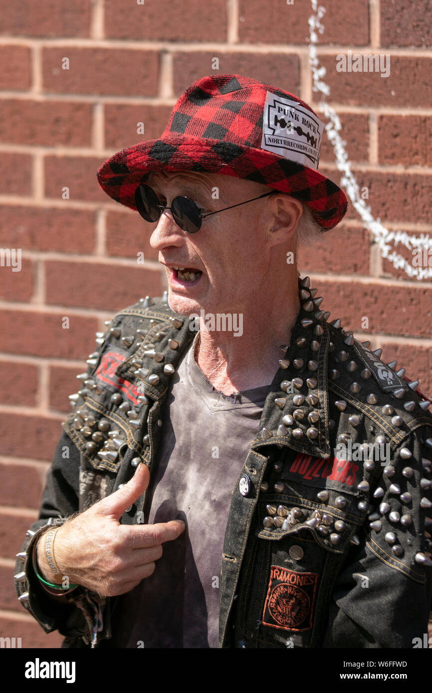 Blackpool, Lancashire, UK. 1st August,  2019.  Rebellion Festival world's largest punk festival in Blackpool. At the beginning of August, Blackpool’s Winter Gardens plays host to a massive line up of punk bands for the 21st edition of Rebellion Festival attracting thousands of tourists to the resort.  Over 4 days every August in Blackpool, the very best in Punk gather for this social event of the year with 4 days of music across 6 stages with masses of bands. Credit; MediaWorldImages/Ģ����ý Live News Stock Photo