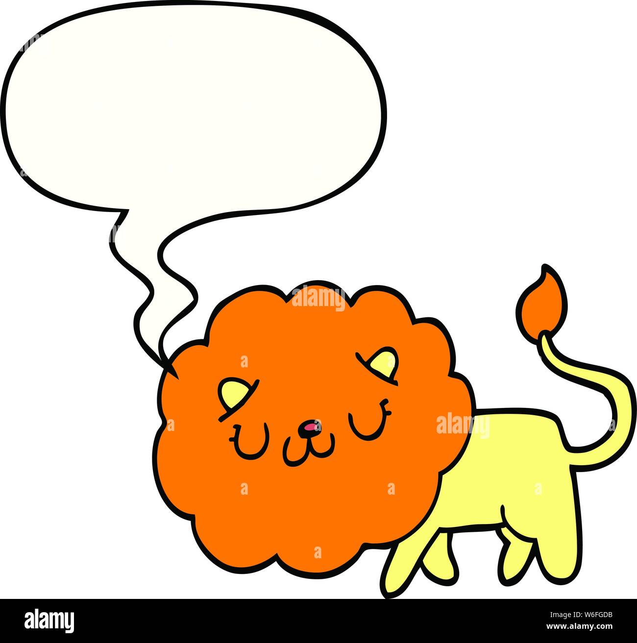 cartoon lion with speech bubble Stock Vector Image & Art - Alamy