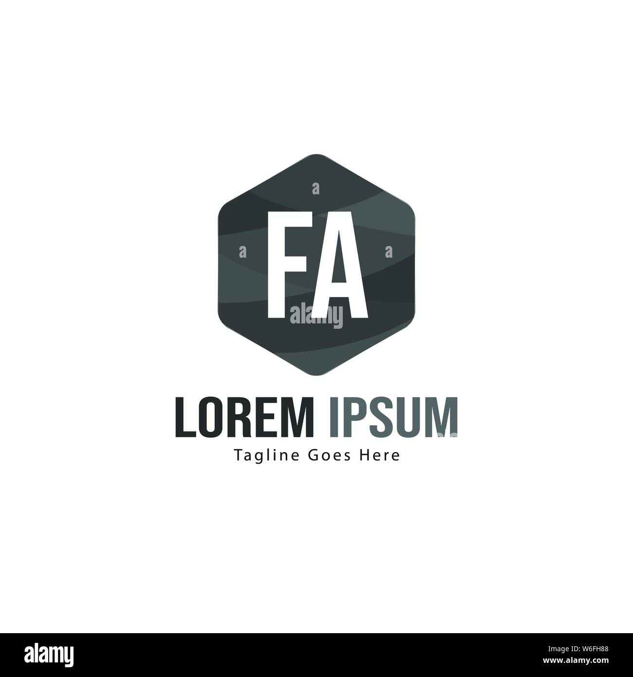 Initial FA logo template with modern frame. Minimalist FA letter logo ...