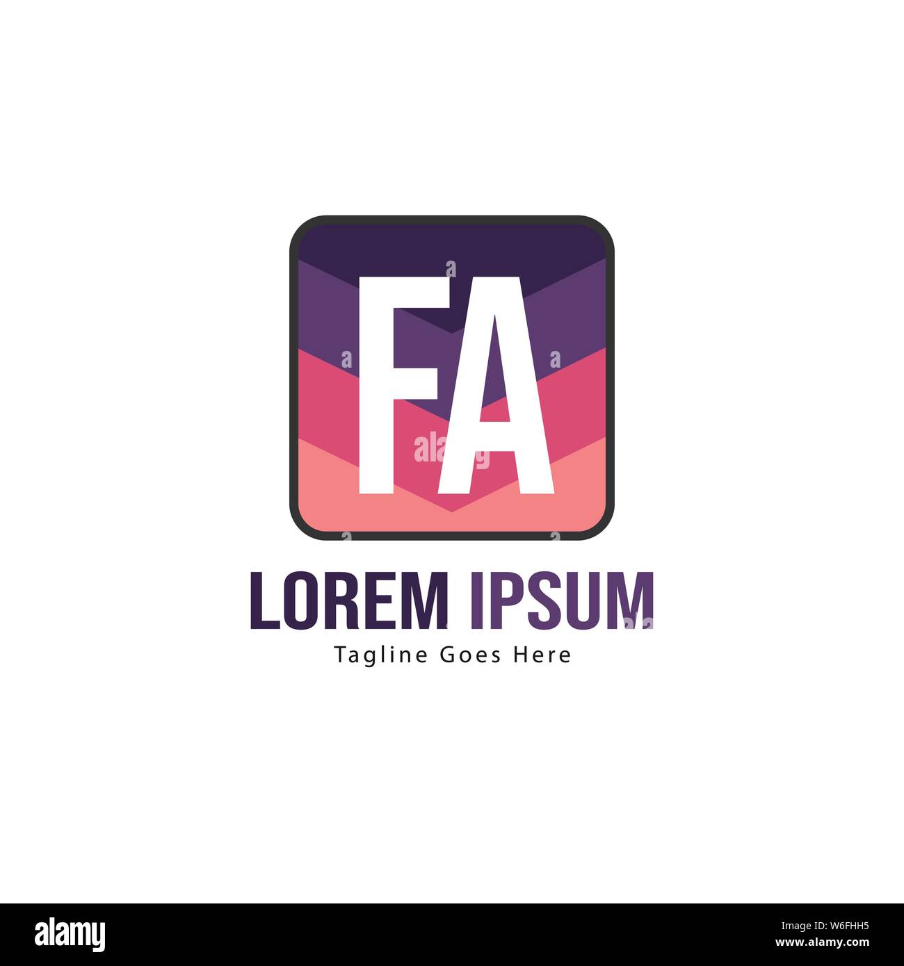 Initial FA logo template with modern frame. Minimalist FA letter logo ...