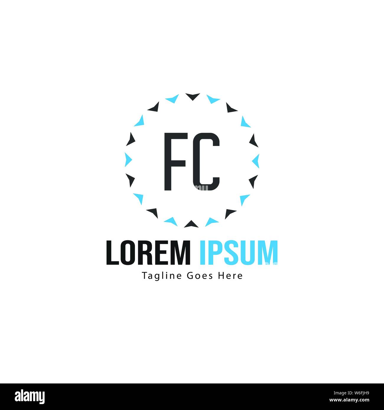 Initial FC logo template with modern frame. Minimalist FC letter logo ...