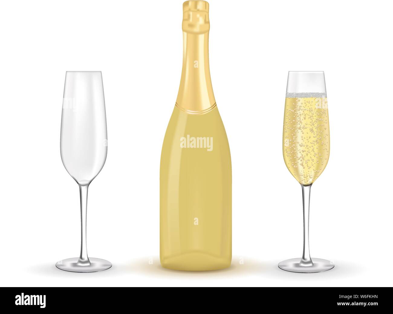 Bottle champagne glasses Stock Vector Images Alamy