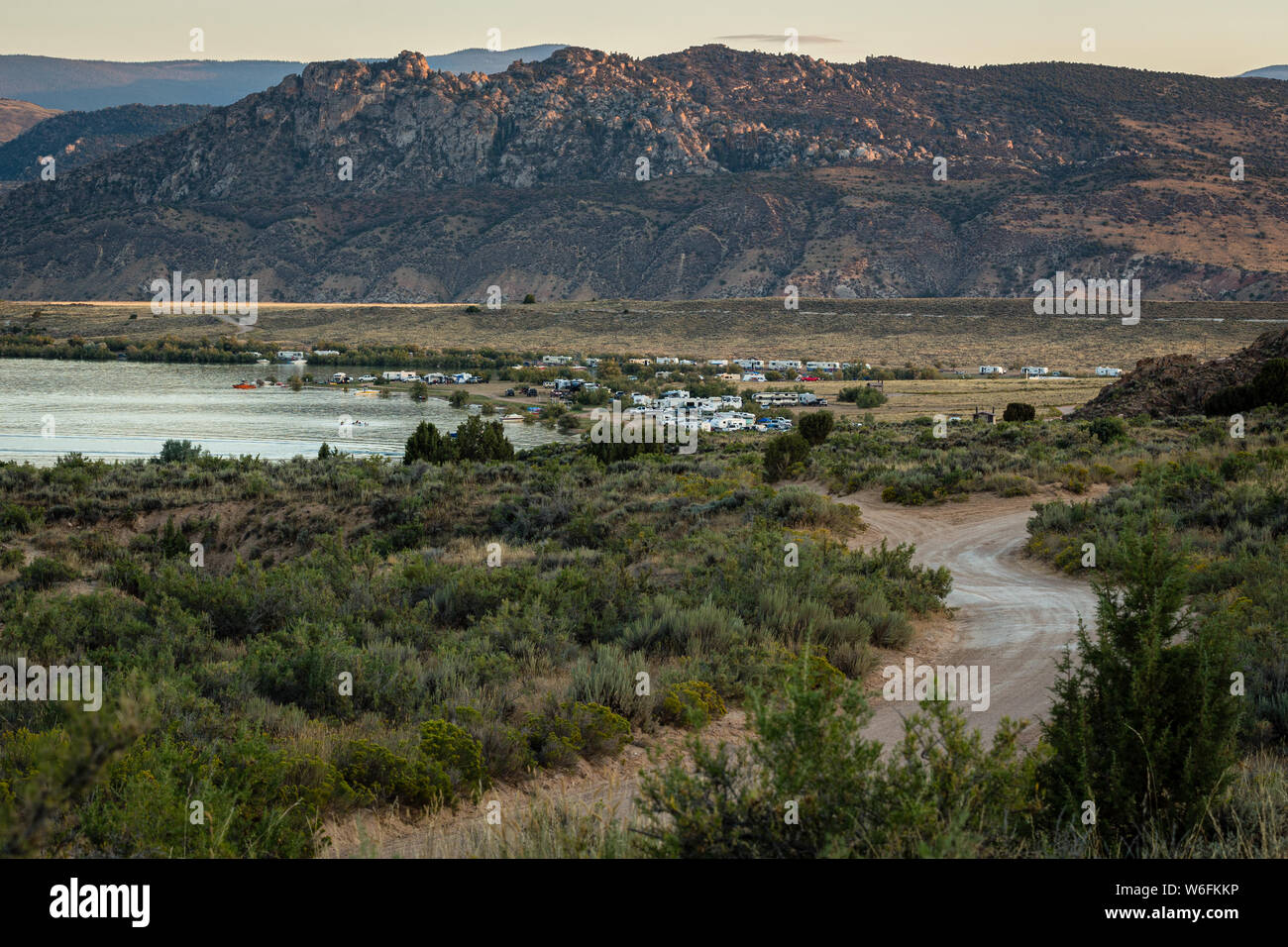 Campers enjoy a summer weekend at Swim Beach campground in Lucerne