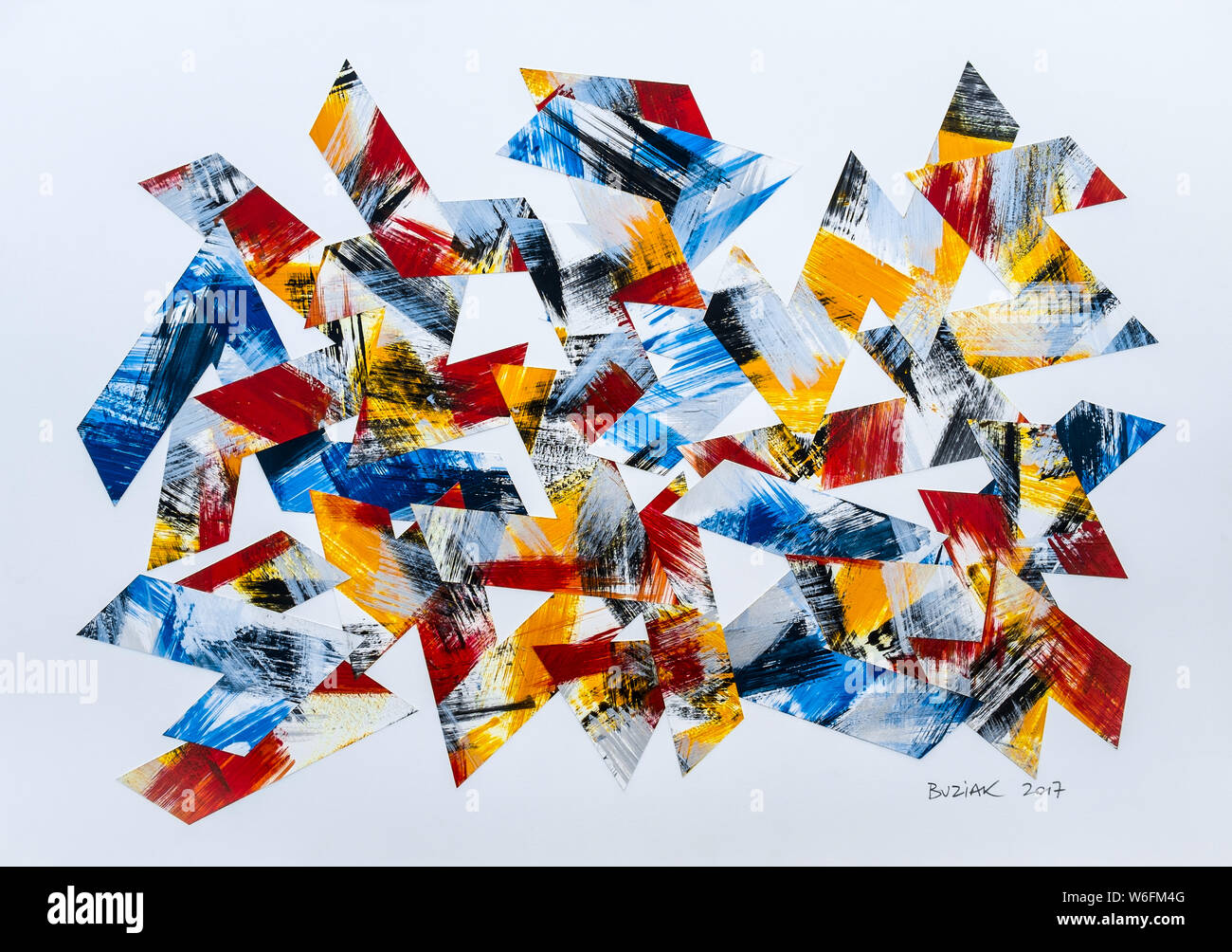 Mixed-media abstract artwork by Ed Buziak. Stock Photo