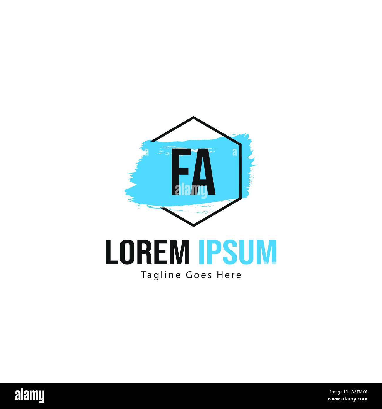 Initial FA logo template with modern frame. Minimalist FA letter logo vector illustration design Stock Vector