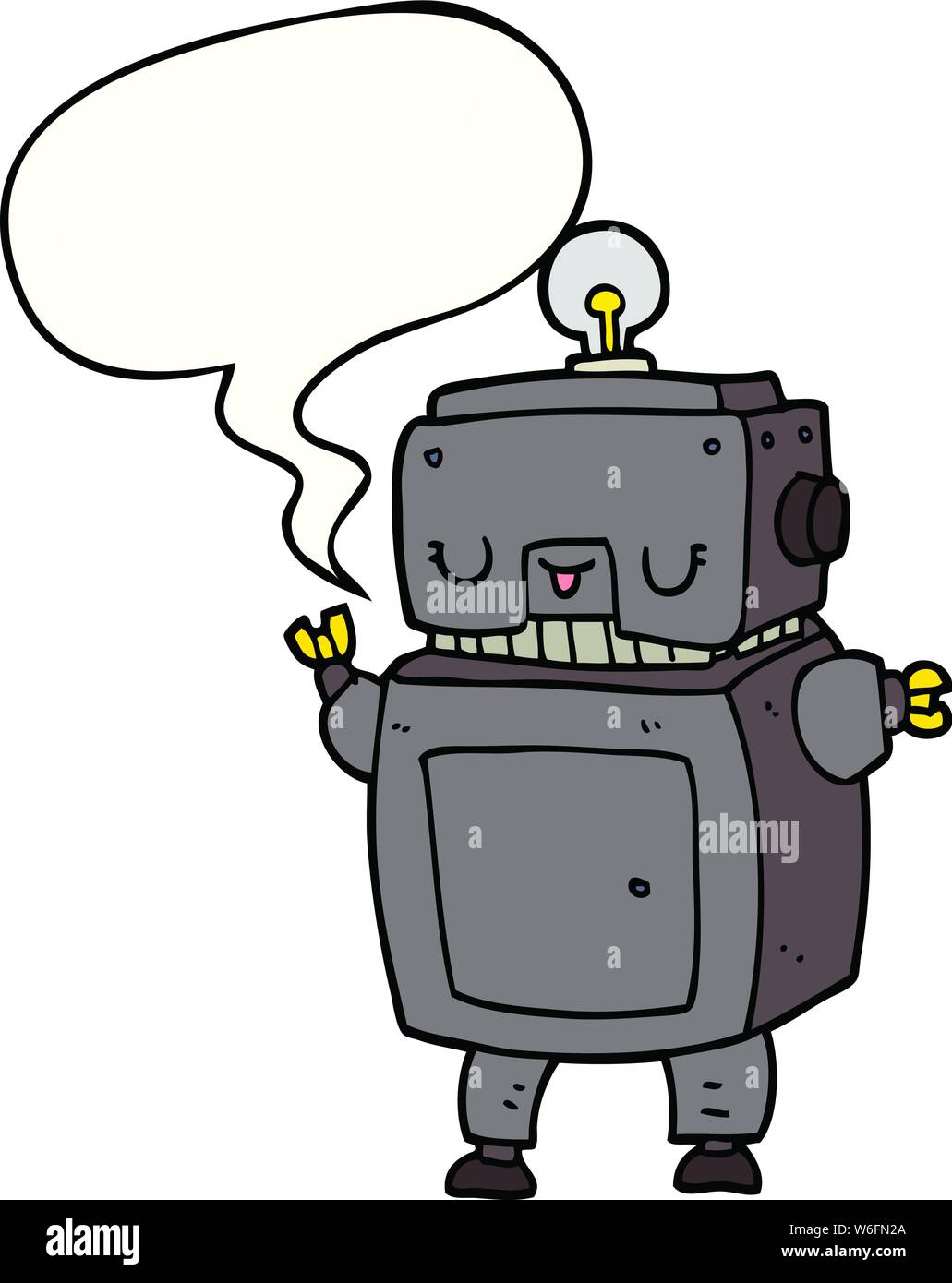 cartoon robot with speech bubble Stock Vector Image & Art - Alamy