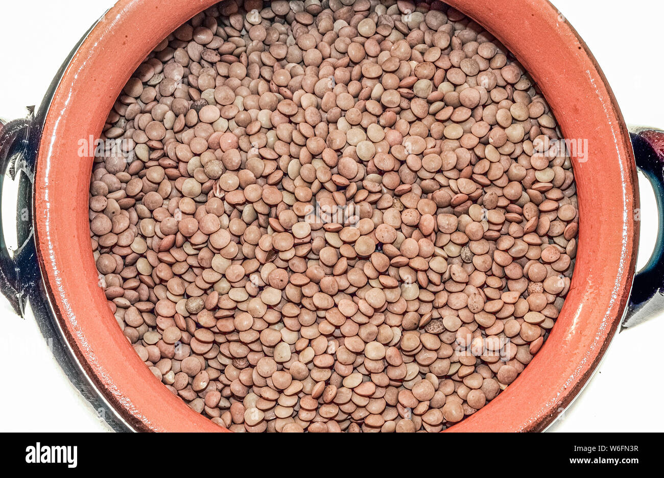 Crock pot with lentils Stock Photo