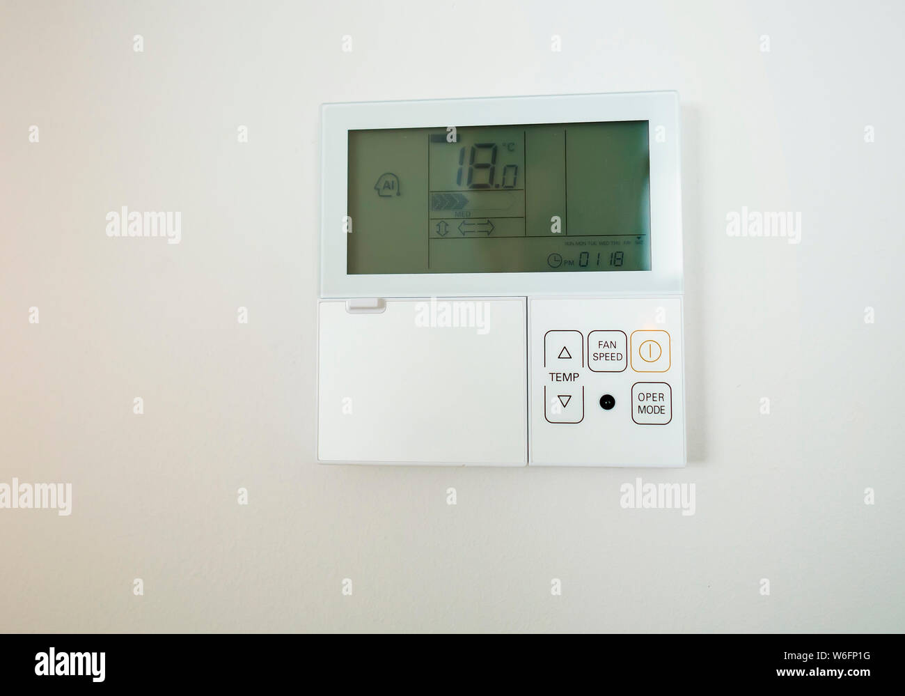 air conditioning control panel on the wall Stock Photo Alamy