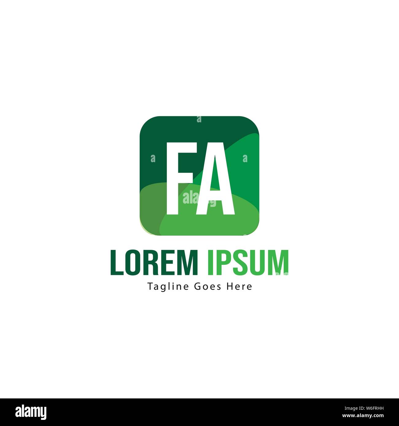 Initial FA logo template with modern frame. Minimalist FA letter logo ...