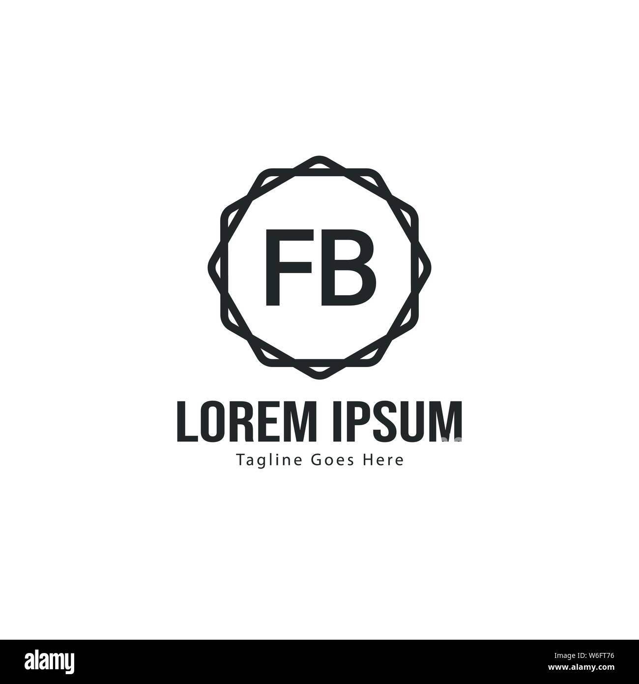 F b letter logo Black and White Stock Photos & Images - Alamy