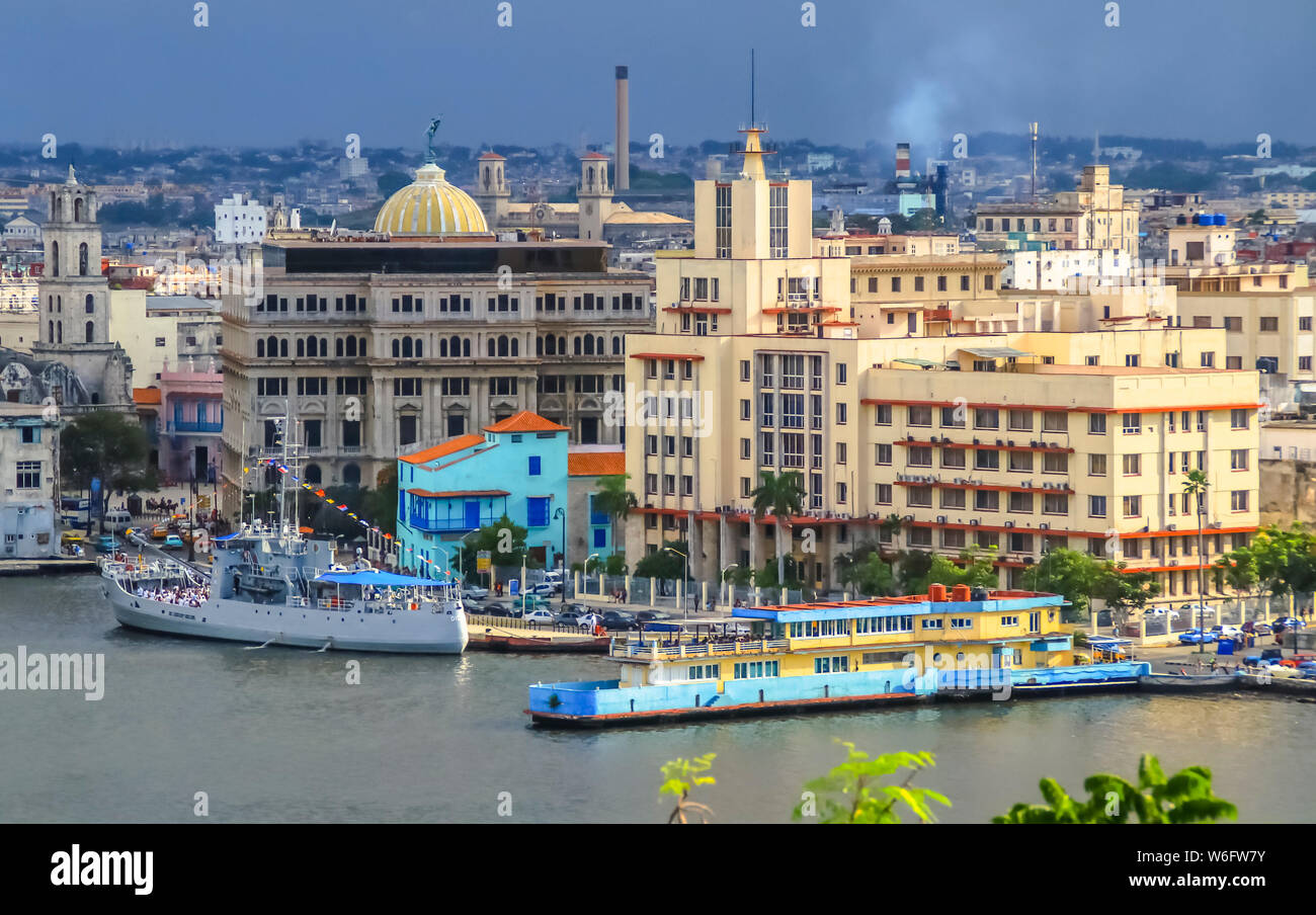 Cruise Ship anchored in the port of Havana Cuba Stock Photo - Alamy