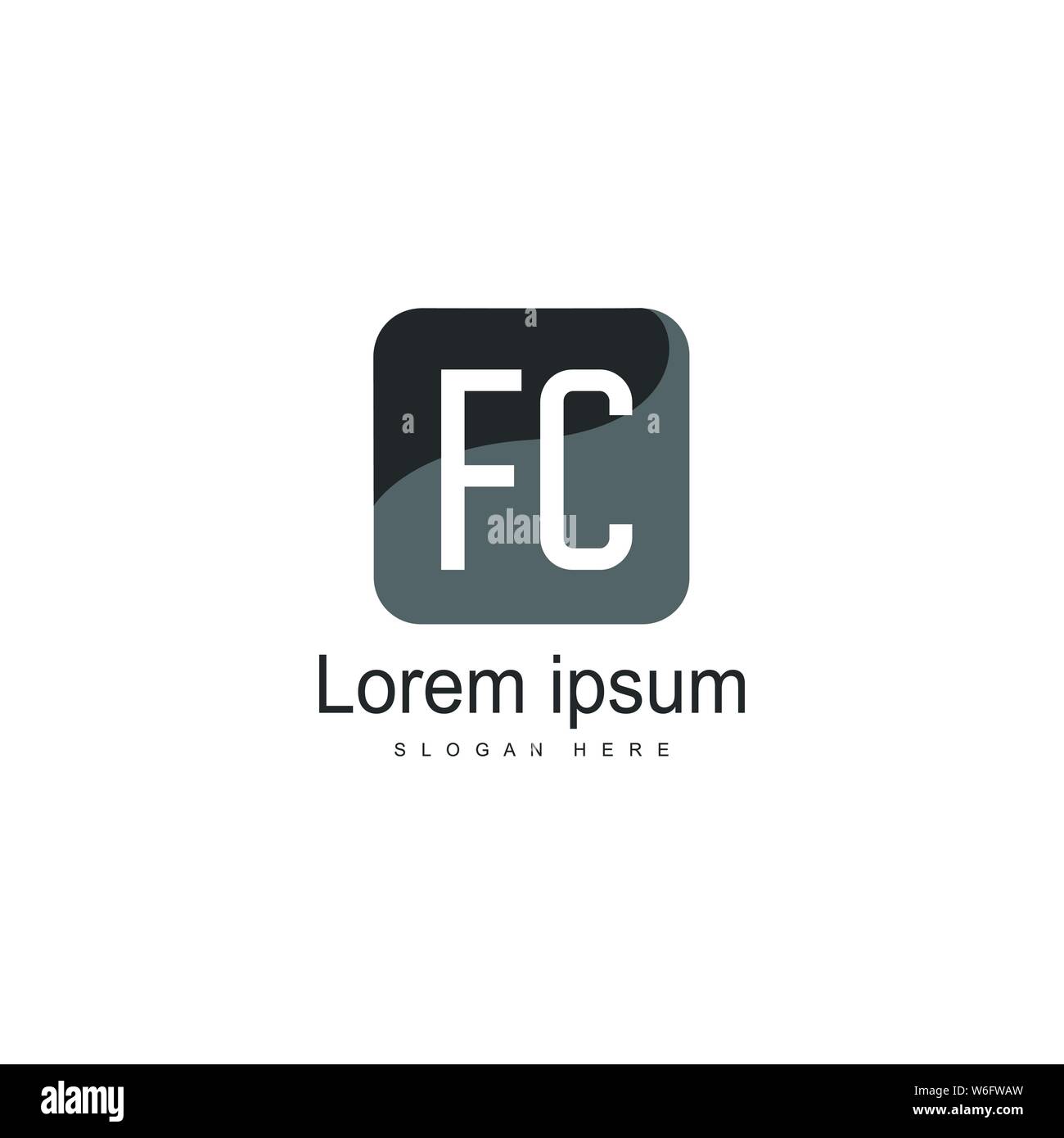 Initial FC logo template with modern frame. Minimalist FC letter logo ...