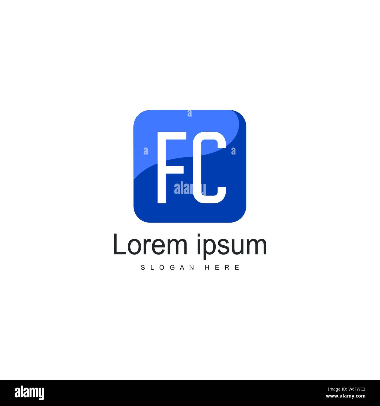 Initial FC logo template with modern frame. Minimalist FC letter logo ...