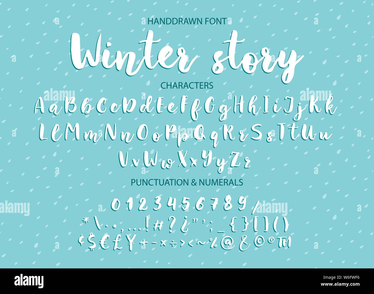 Winter story. Handwritten Brush font for lettering quotes. Hand drawn