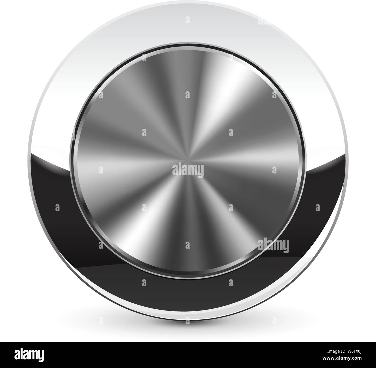 Metal round 3d button Stock Vector Image & Art - Alamy