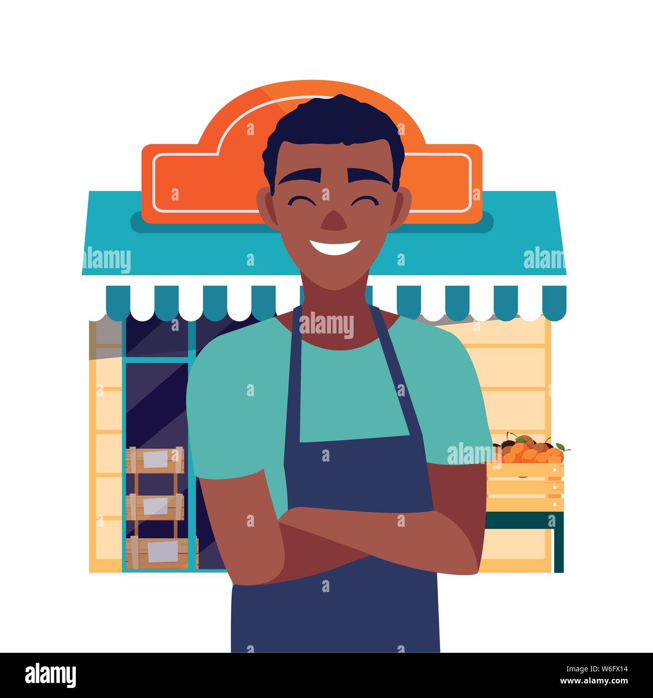 seller man farm products grocery street vector illustration Stock Vector  Image & Art - Alamy