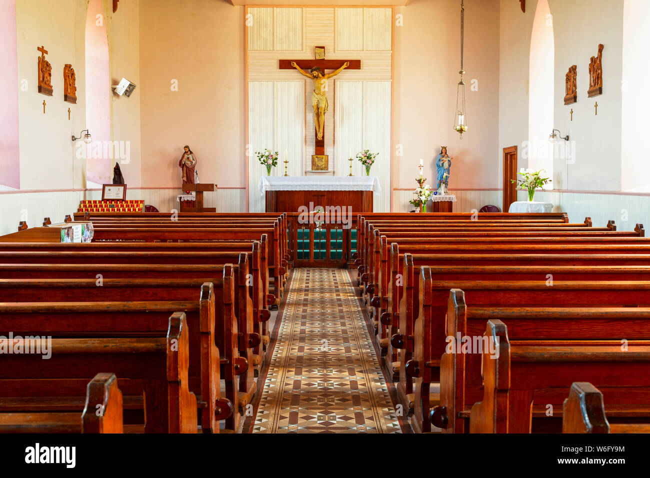 Interior of a Catholic Church; West Cork, County Cork, Ireland Stock