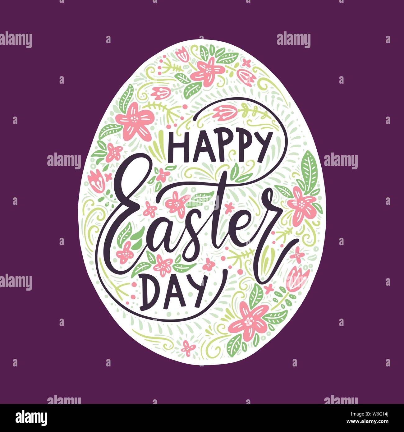Easter vector lettering card Happy Easter day Stock Vector Image Art Easter vector lettering card Happy Easter day Stock Vector Image Art