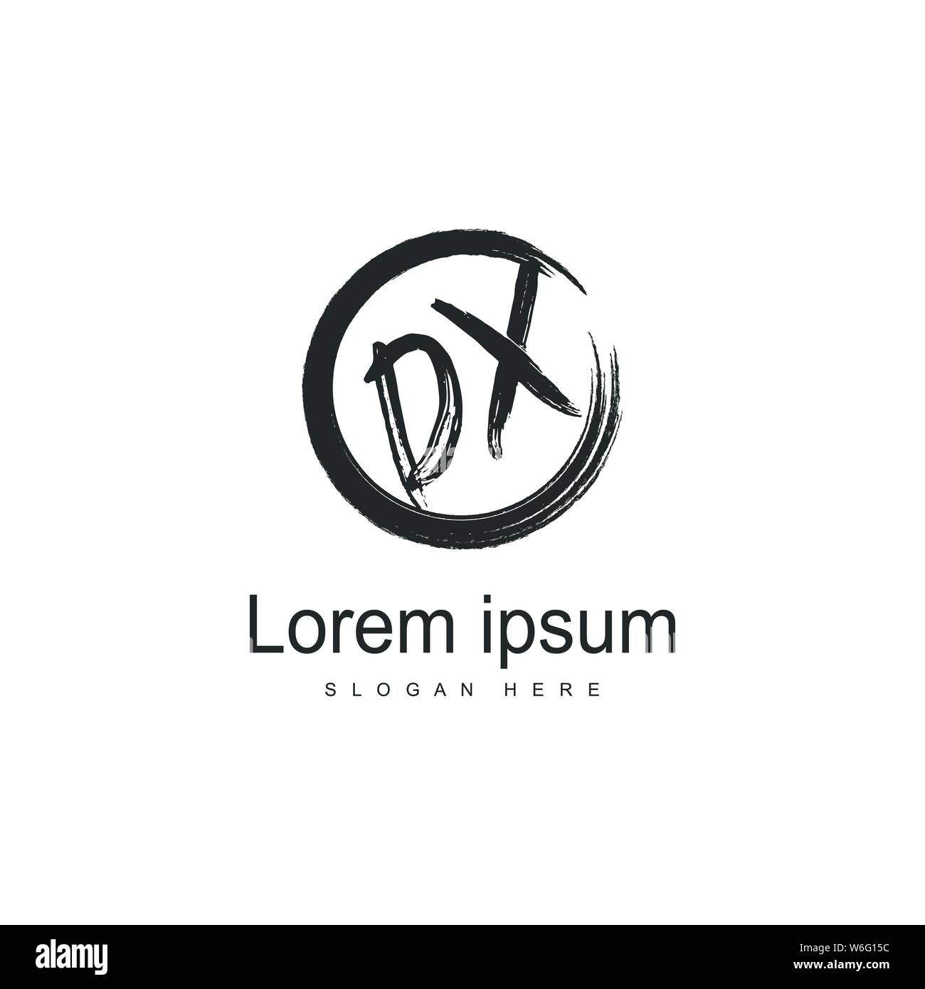 Initial DX logo template with modern frame. Minimalist DX letter logo ...
