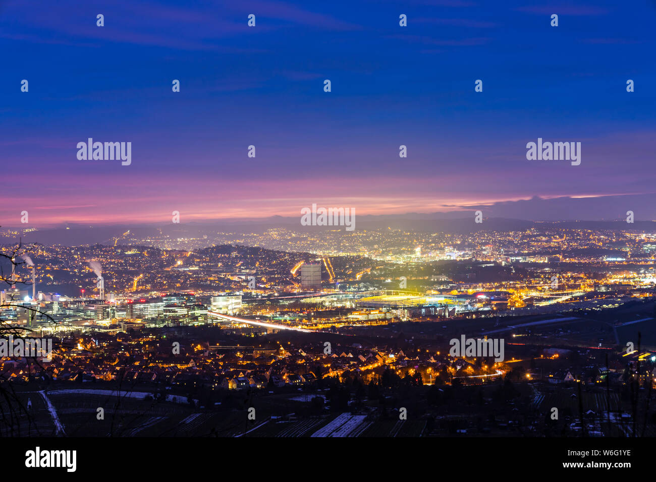 Colorful sunset over roof houses hi-res stock photography and images ...